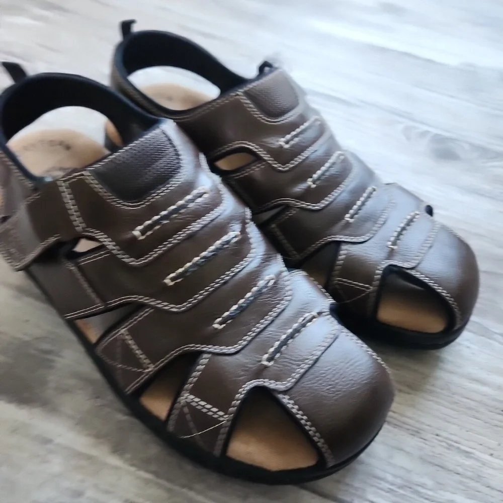 Dockers Searose Brown Fisherman Sandal Memory Foam Fusion Footbed‎ Mens Size 11